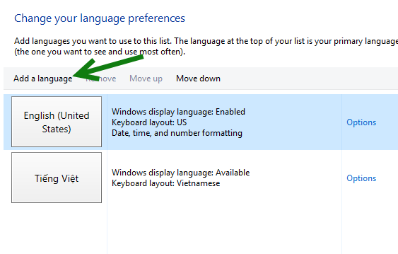 adding another language to windows 10